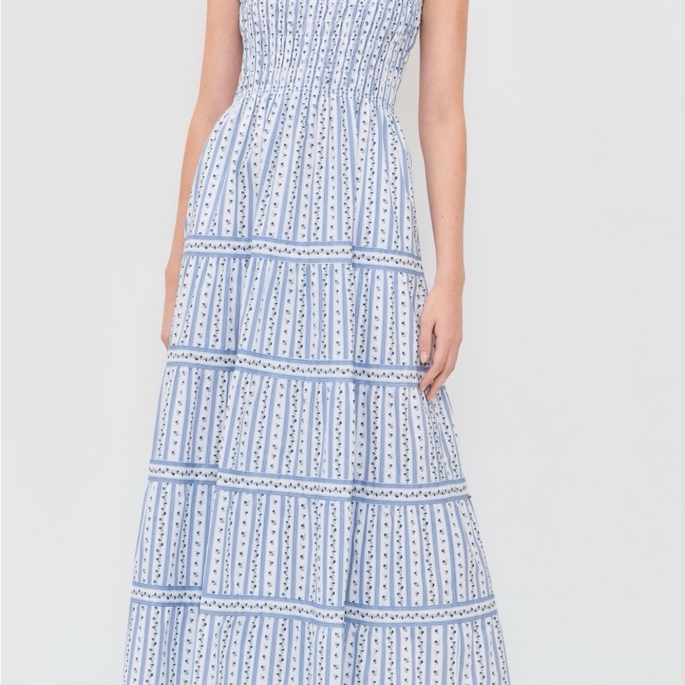 Hill House Maxi Dress in Light Blue and White Stripe